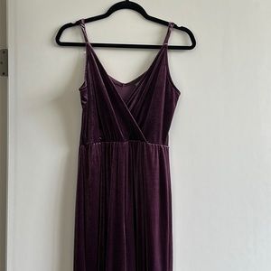 Velvet purple long romper. Size XS.